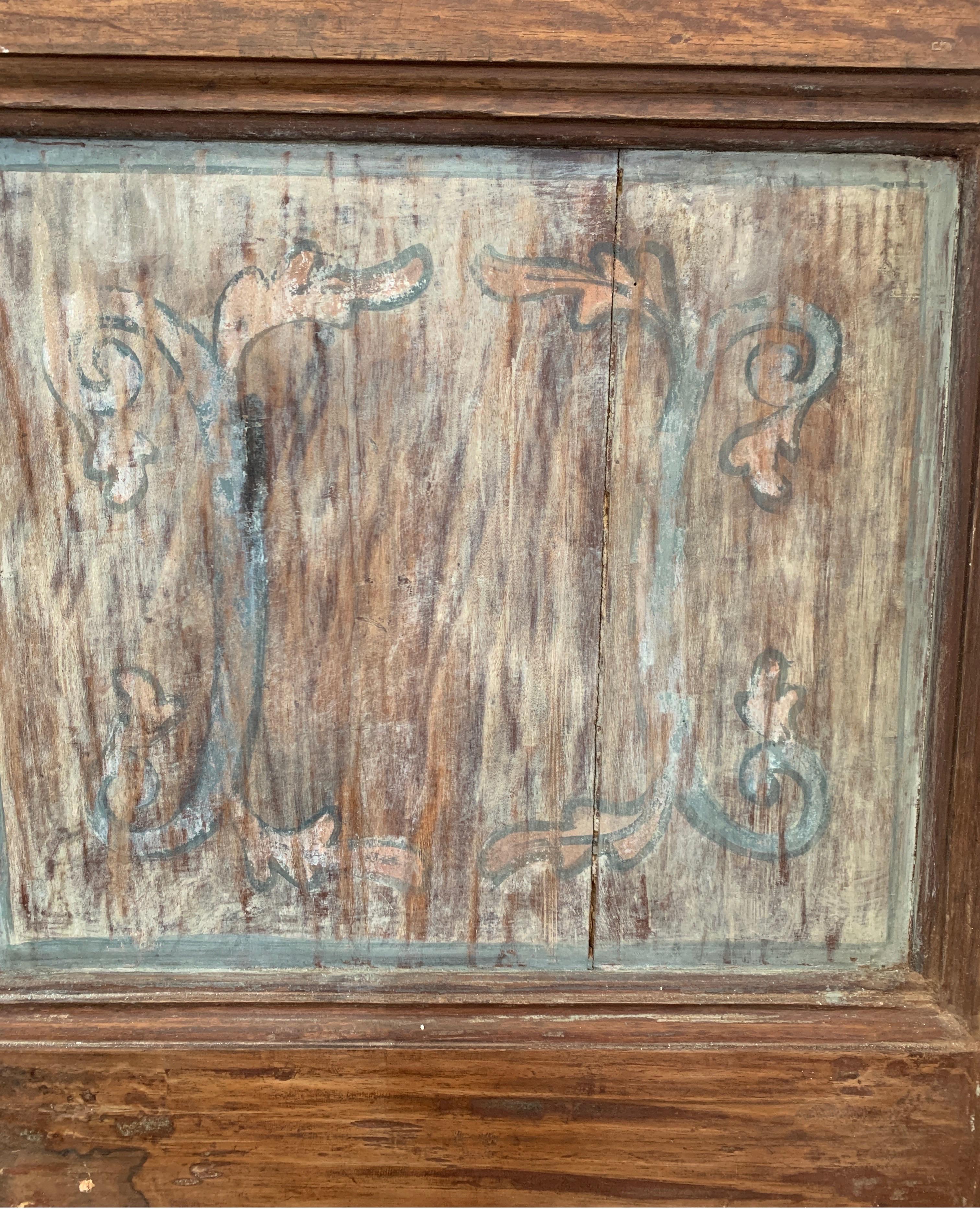 Spanische Türen aus dem 18. Jahrhundert mit polychromer Bemalung und blauer Umrandung im Angebot 6