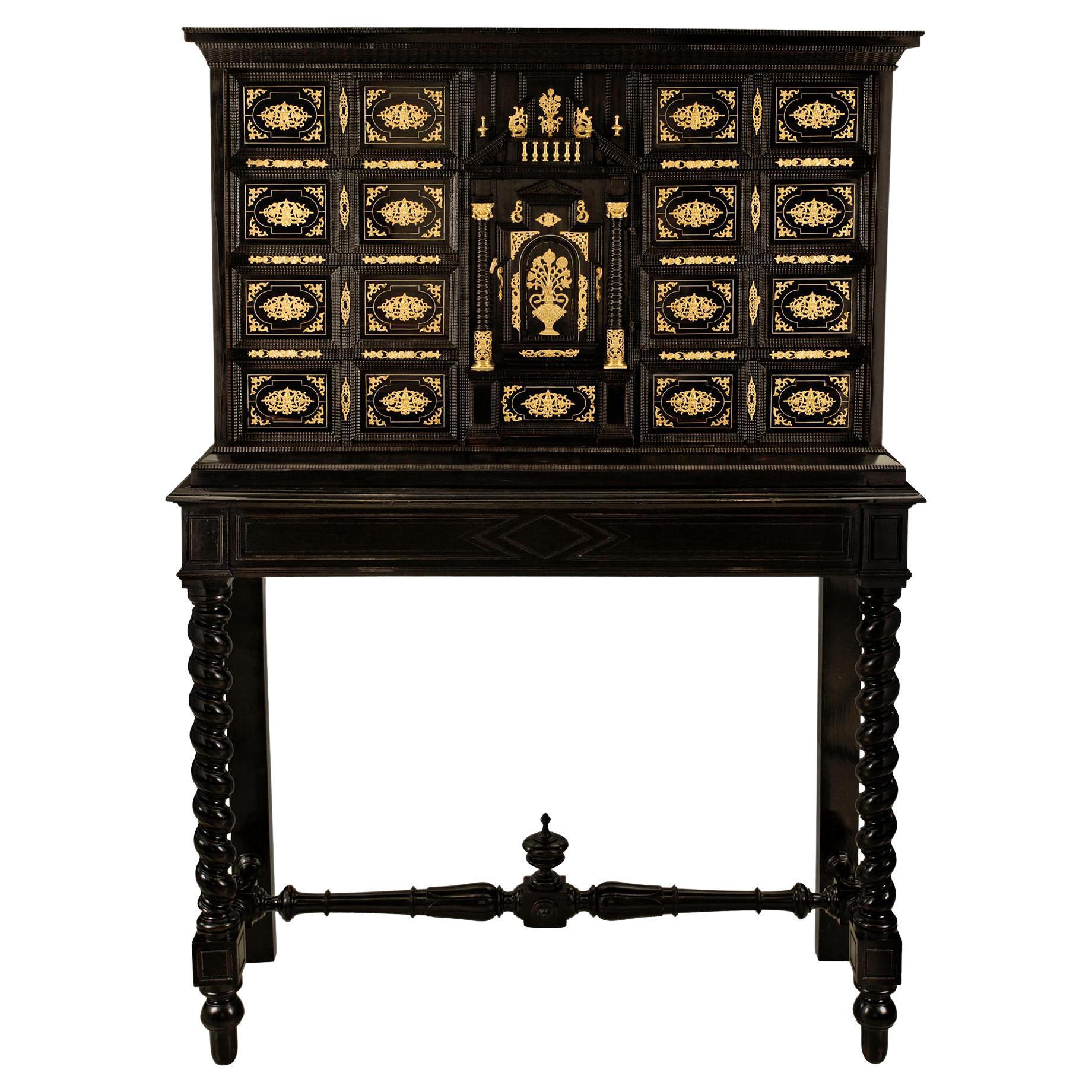 Spanish 18th Century Fruitwood, Rosewood and Ormolu Specimen Cabinet For Sale