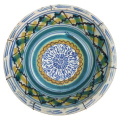 Spanish 18th Century Glazed Stoneware "Lebrillo" Deep Dish