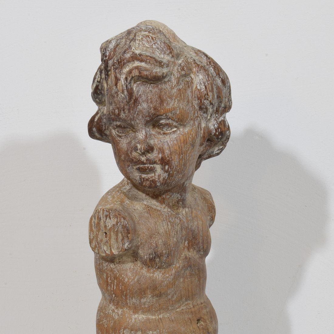 Angelo barocco spagnolo in legno intagliato a mano del XVIII secolo in vendita 1