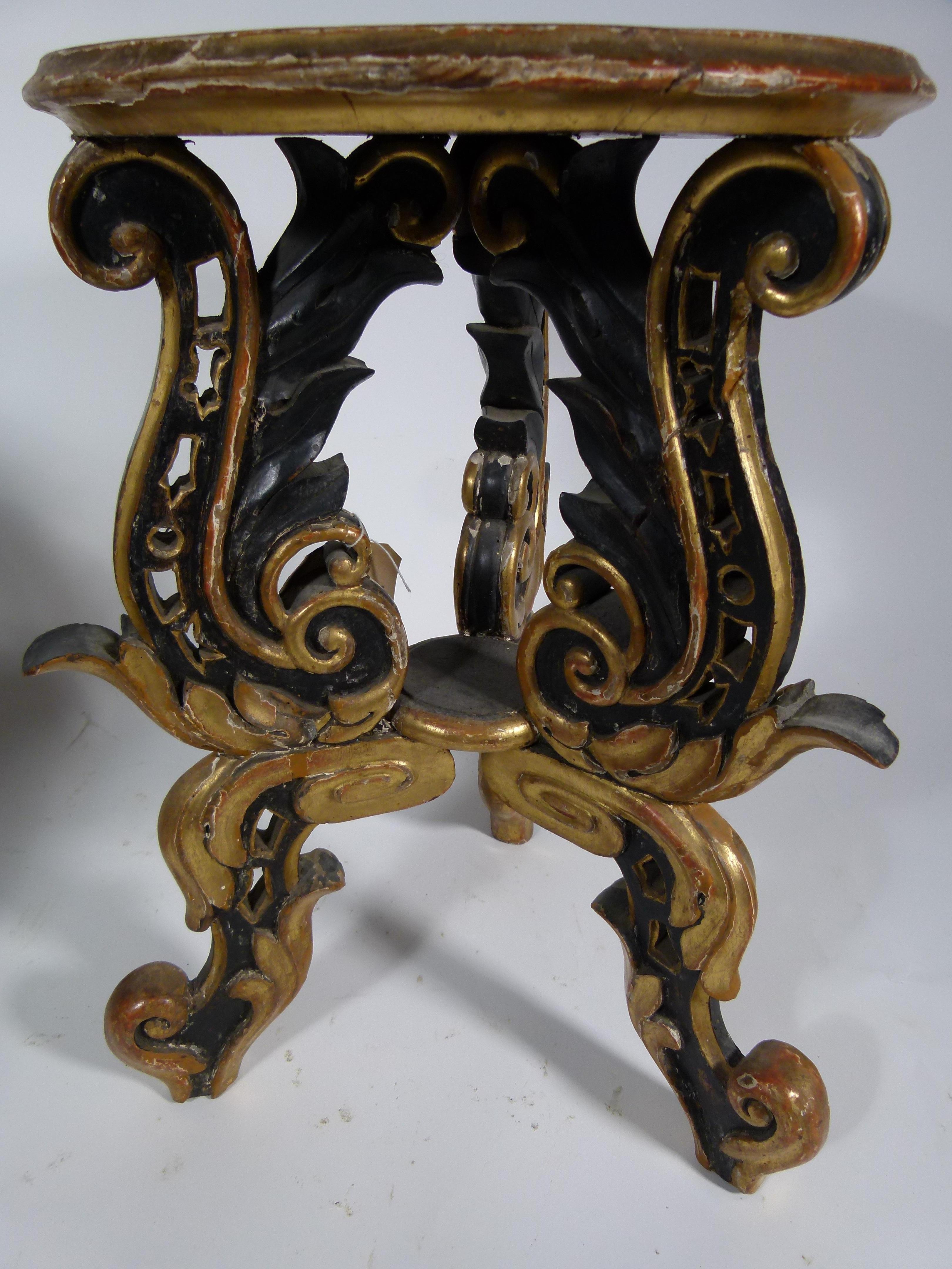 Louis XVI Spanish 18th Century Hand Carved Wooden Pair of Side Tables