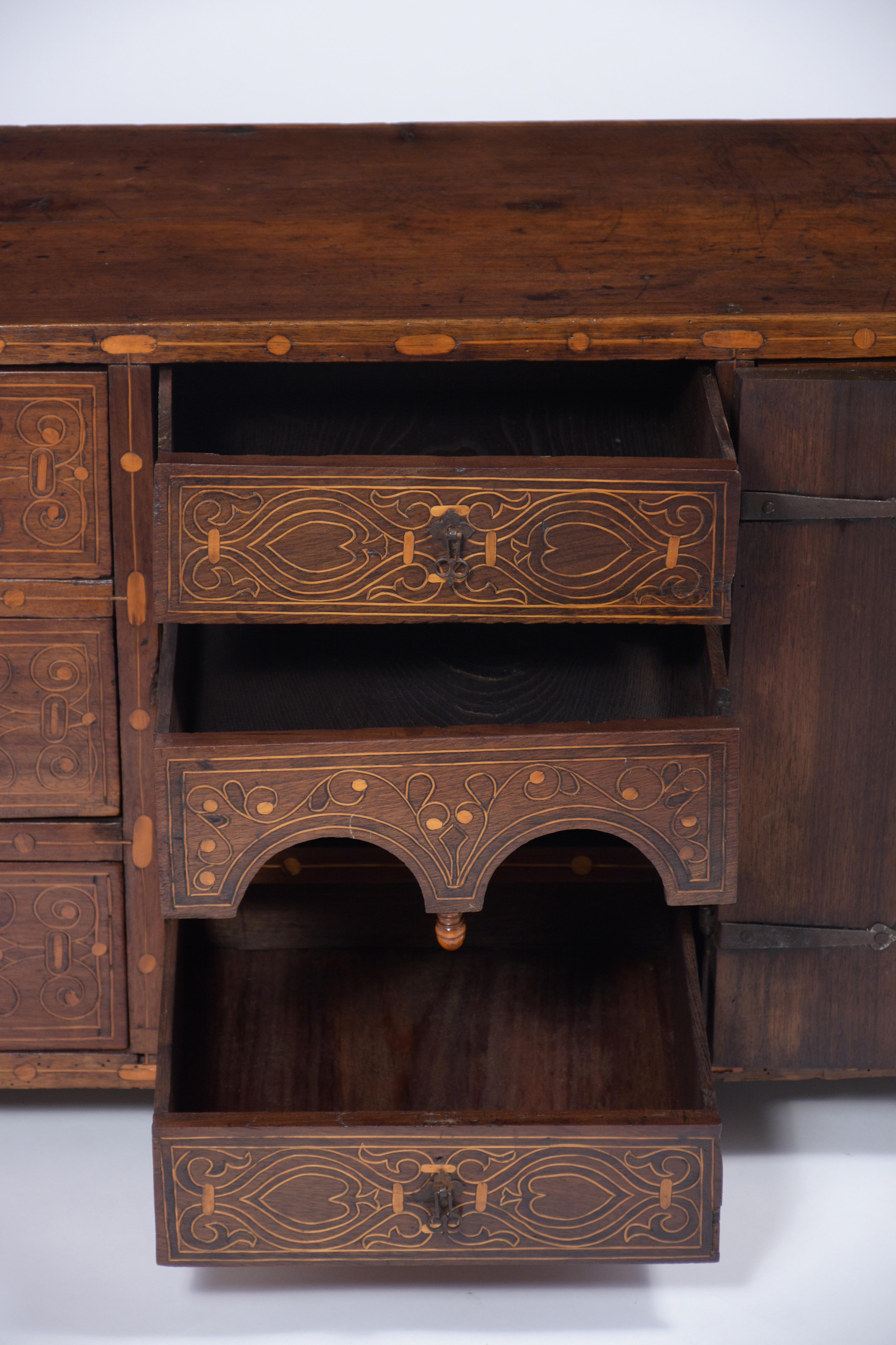 Period Spanish Vargueno Inlaid Cabinet 1