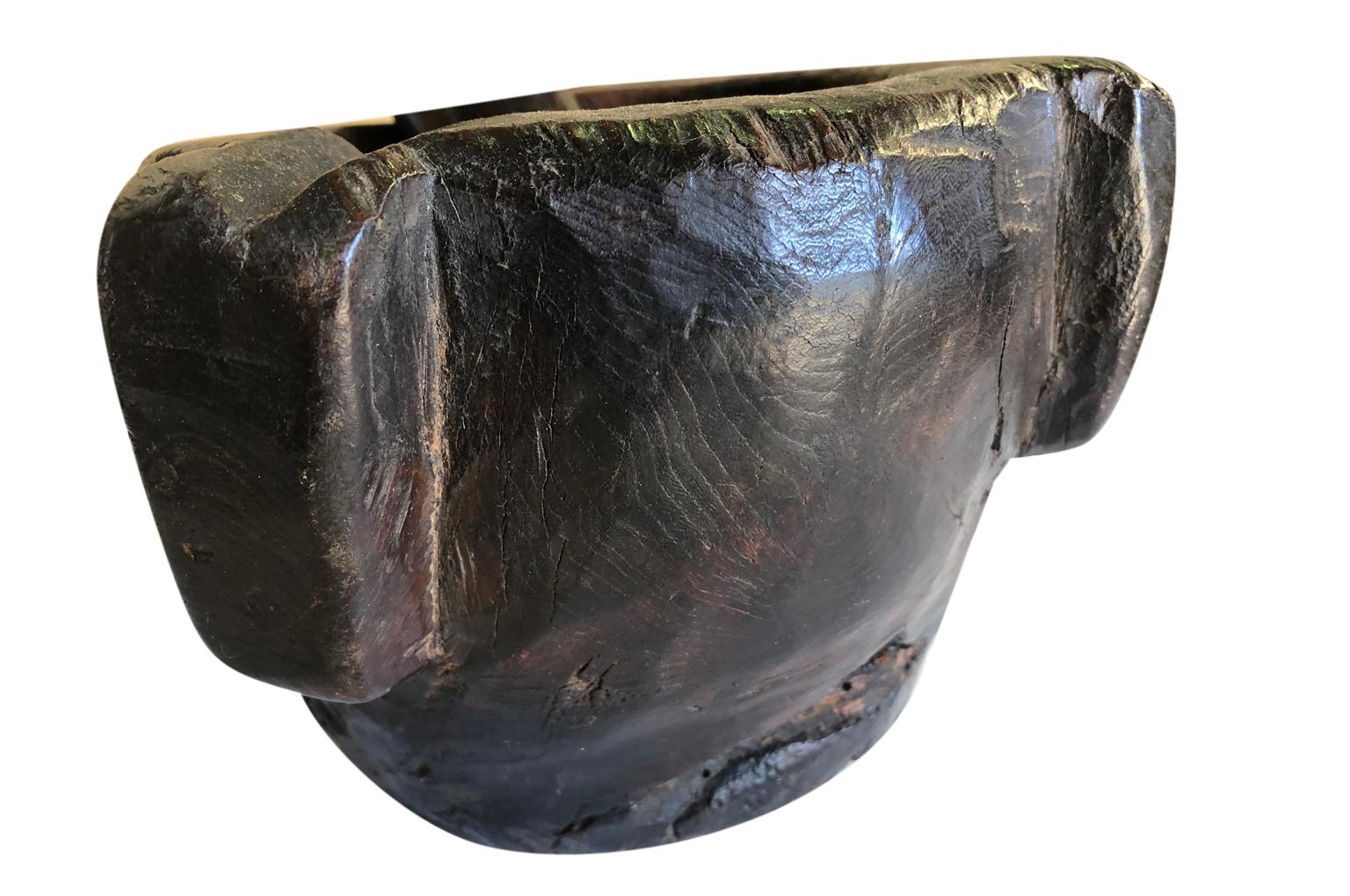 Spanischer Mortar und Stößel aus dem 18. Jahrhundert (Holz) im Angebot