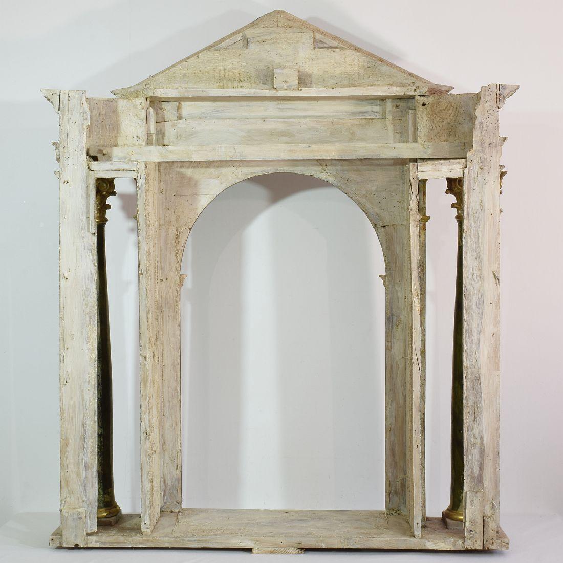 Spanish 18th Century Neoclassical Carved Wooden Altar Shrine 1