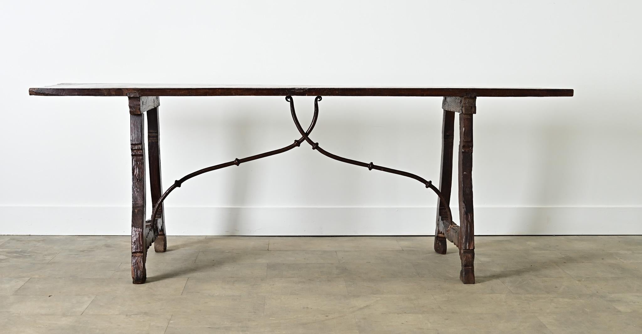Baroque Spanish 18th Century Oak Refectory Table For Sale