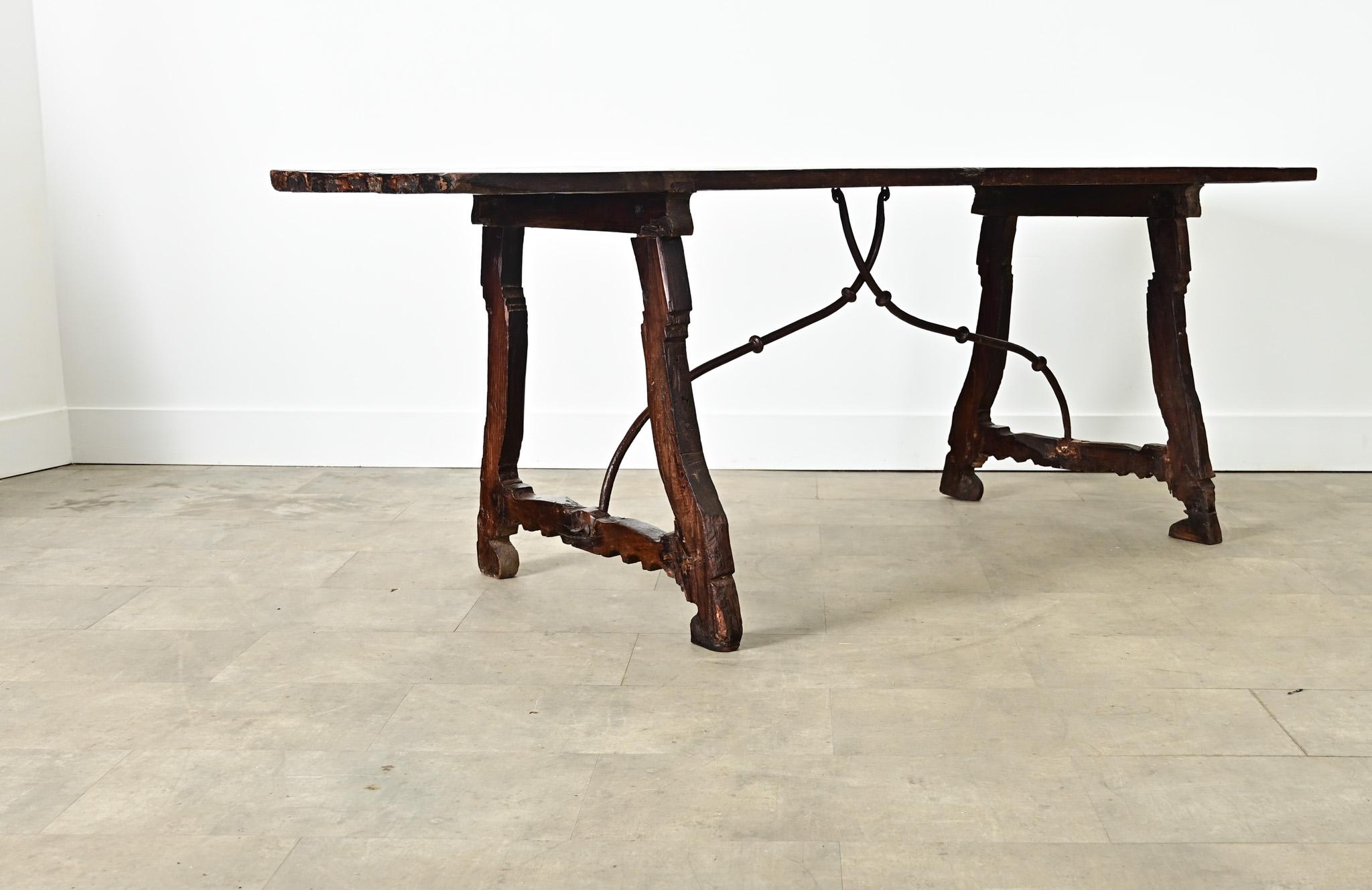18th Century and Earlier Spanish 18th Century Oak Refectory Table For Sale