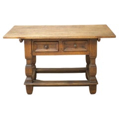 Antique Spanish 18th Century Oak Refectory Table