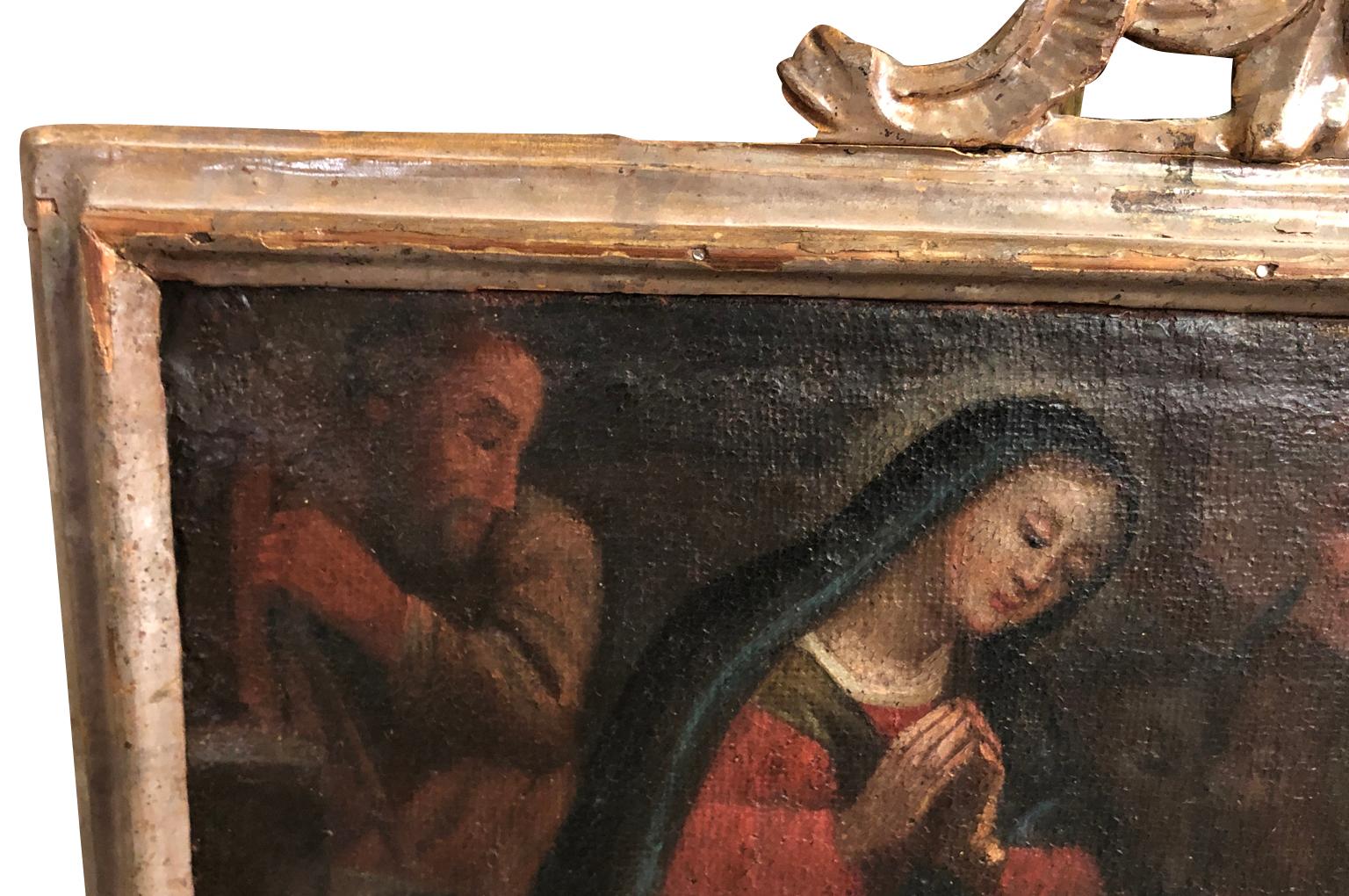 Spanish 18th Century Oil Painting of the Nativity 1