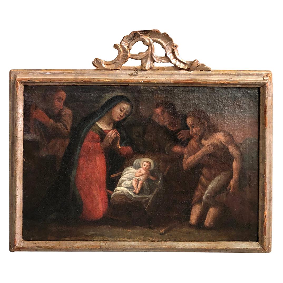 Spanish 18th Century Oil Painting of the Nativity