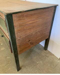 Spanish 18th Century Painted Sacristy Chest with Deep Drawers