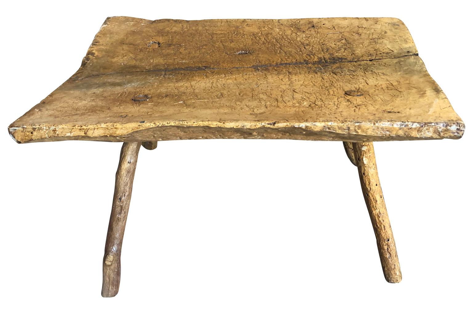 Spanish 18th Century Primitive Bench, Coffee Table In Good Condition In Atlanta, GA