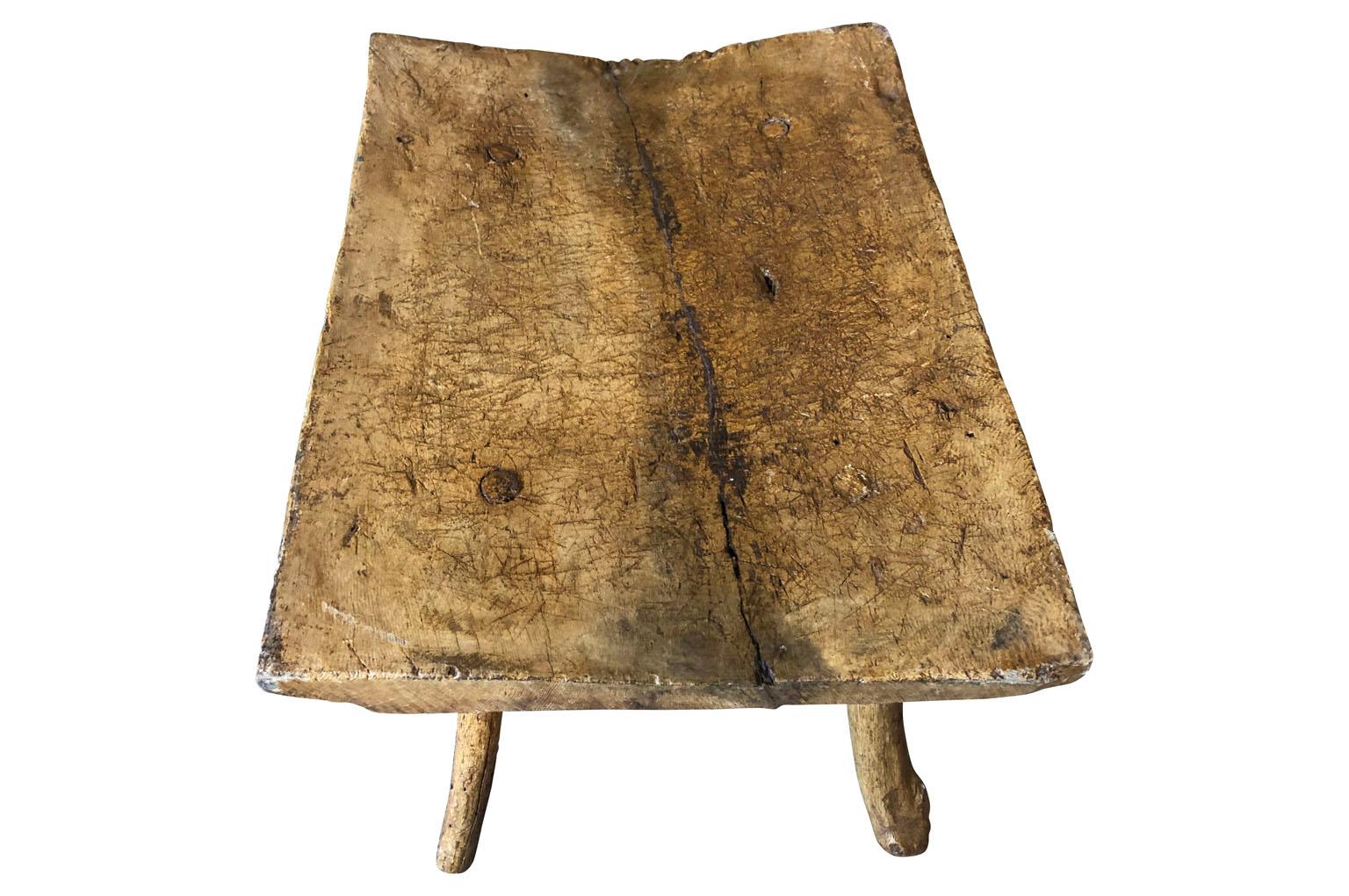 Elm Spanish 18th Century Primitive Bench, Coffee Table