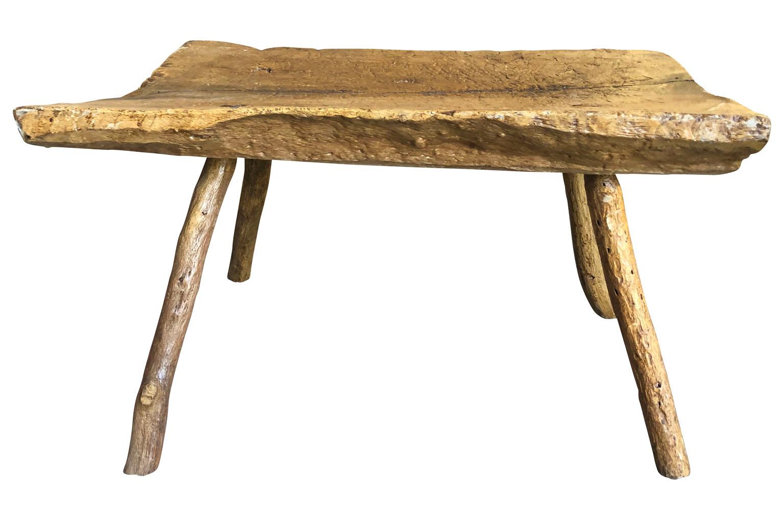 Spanish 18th Century Primitive Bench, Coffee Table 1