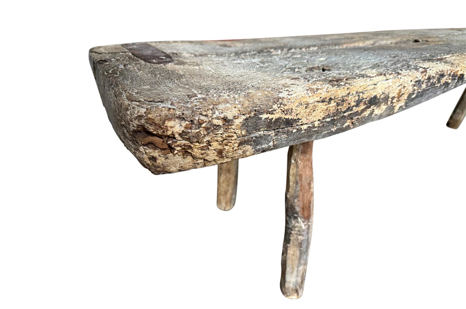 Spanish 18th Century Primitive Bench 1
