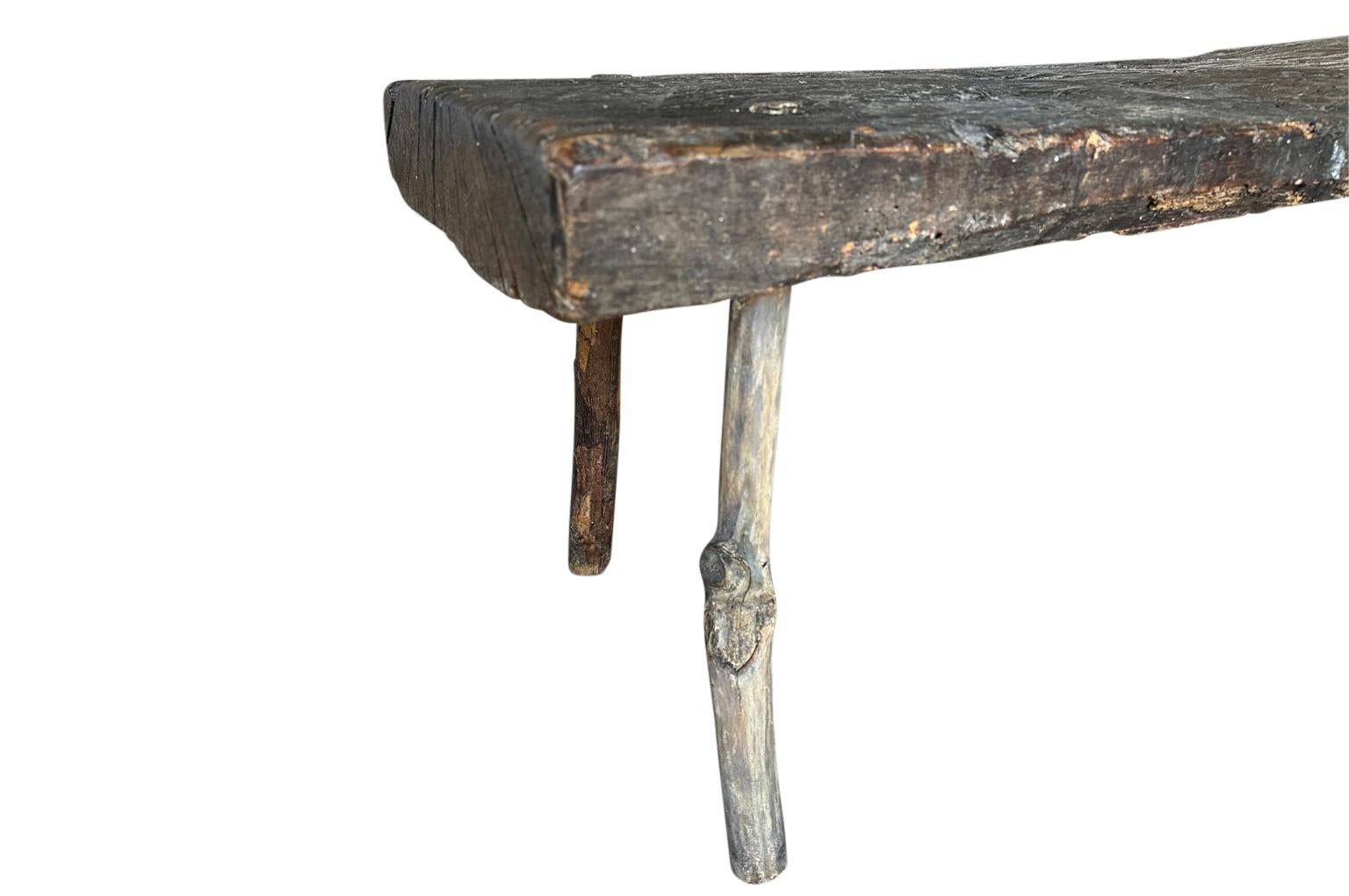 Spanish 18th Century Primitive Bench 1