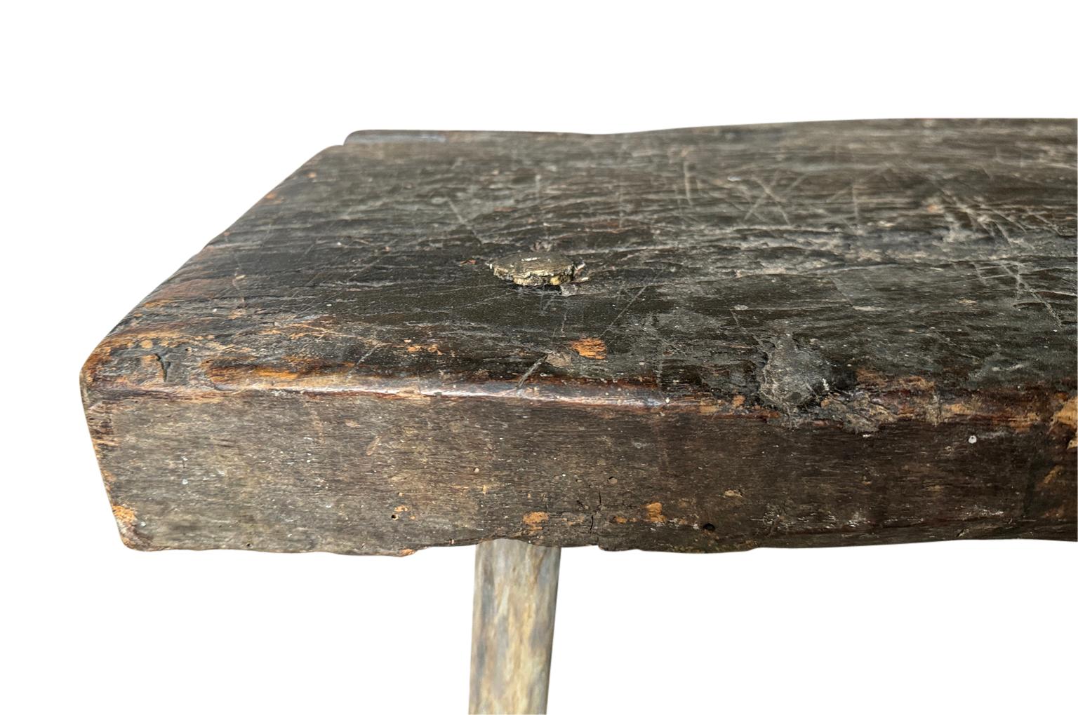 Spanish 18th Century Primitive Bench 4