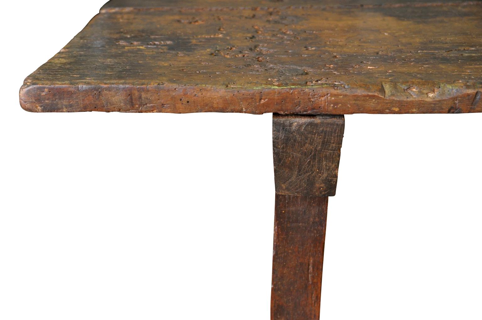 Chestnut Spanish 18th Century Primitive Side Table