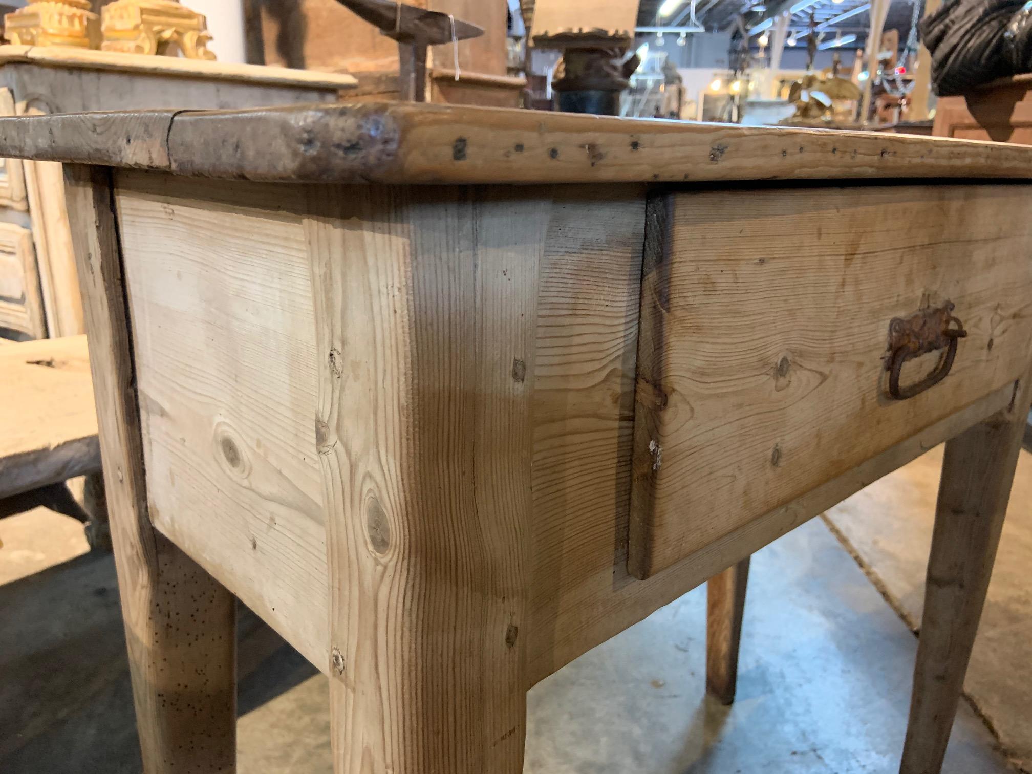 Pine Spanish 18th Century Primitive Side Table