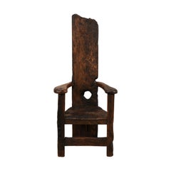 Spanisch 18. Jahrhundert Primitive Tall Back Stuhl