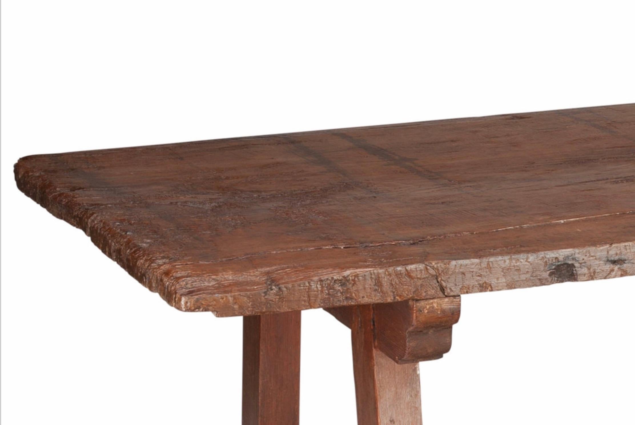 Hand-Crafted Spanish 18th Century Refectory Dining Table