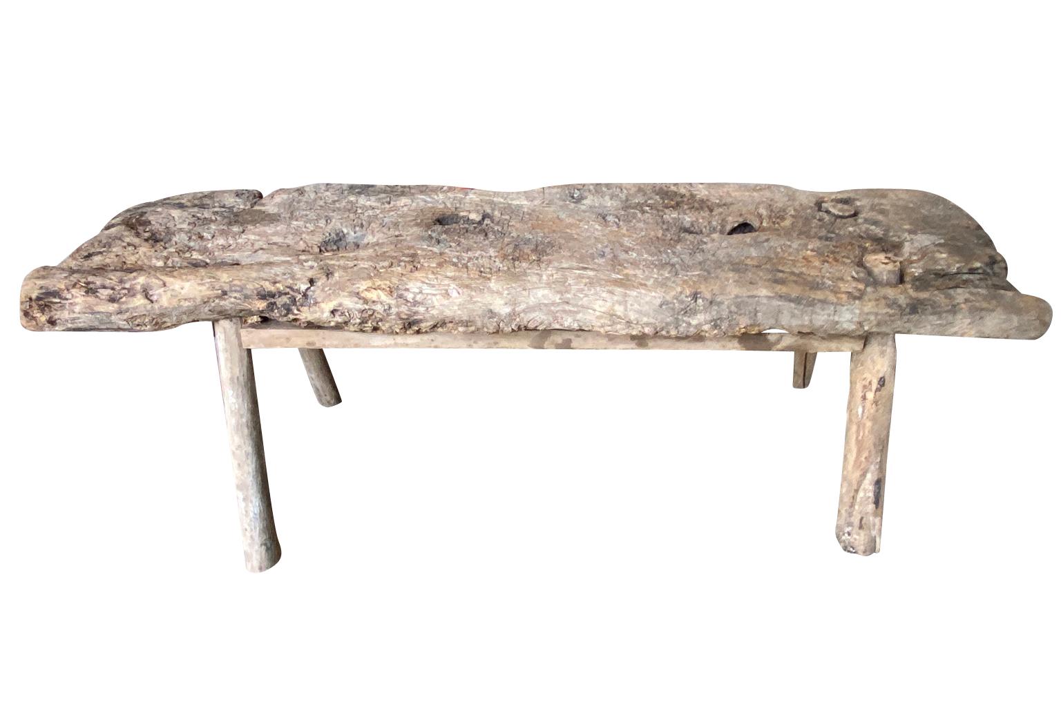 Oak Spanish 18th Century Rustic Bench - Coffee Table