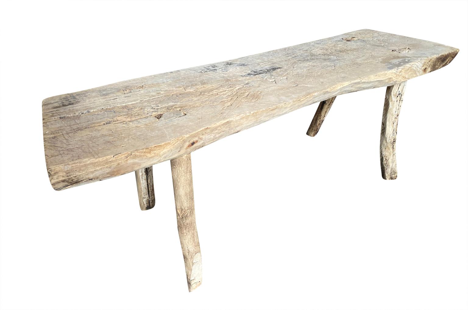 Chestnut Spanish 18th Century Rustic Bench - Coffee Table