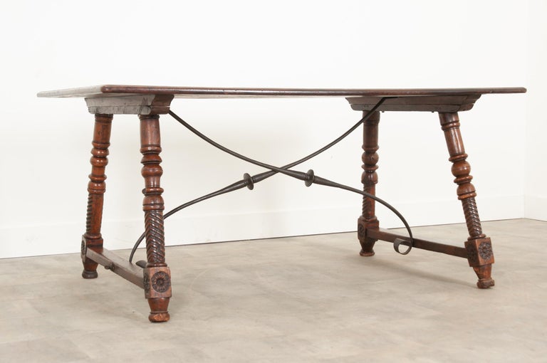 Metal Spanish 18th Century Single Board Table For Sale