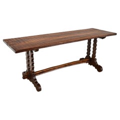 Spanish 18th Century Solid Walnut Dining Table