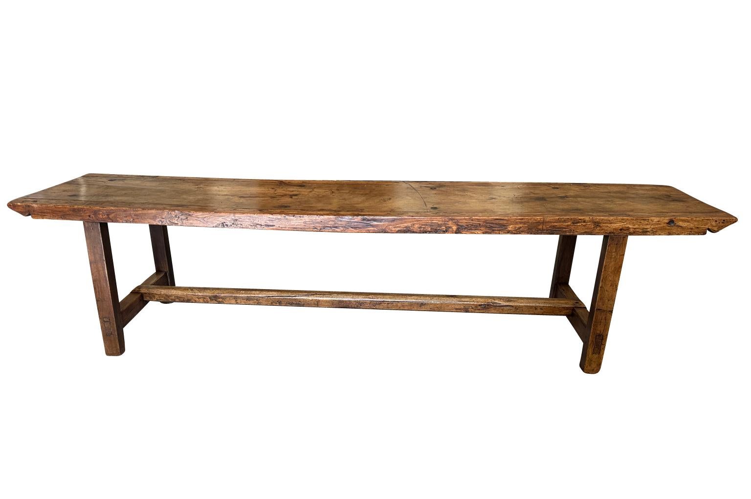 A very stunning 18th century Trestle Table from the Catalan region of Spain. Beautifully constructed from handsome walnut with clean minimalist lines. Outstanding patina - warm and luminous. 