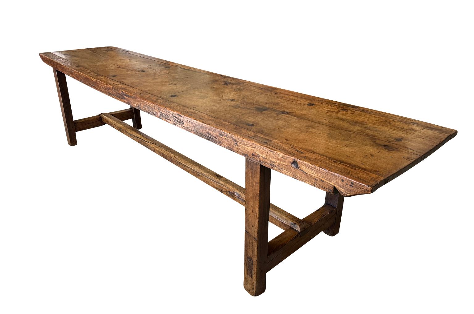 Spanish 18th Century Trestle Table In Good Condition For Sale In Round Top, TX