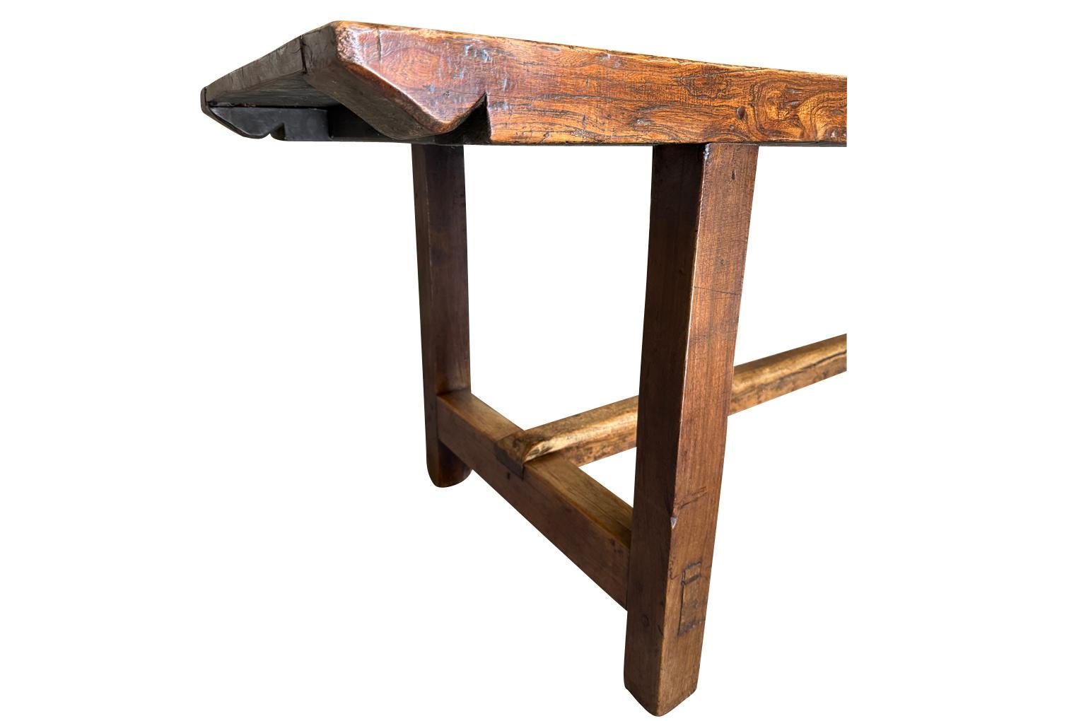 Walnut Spanish 18th Century Trestle Table For Sale