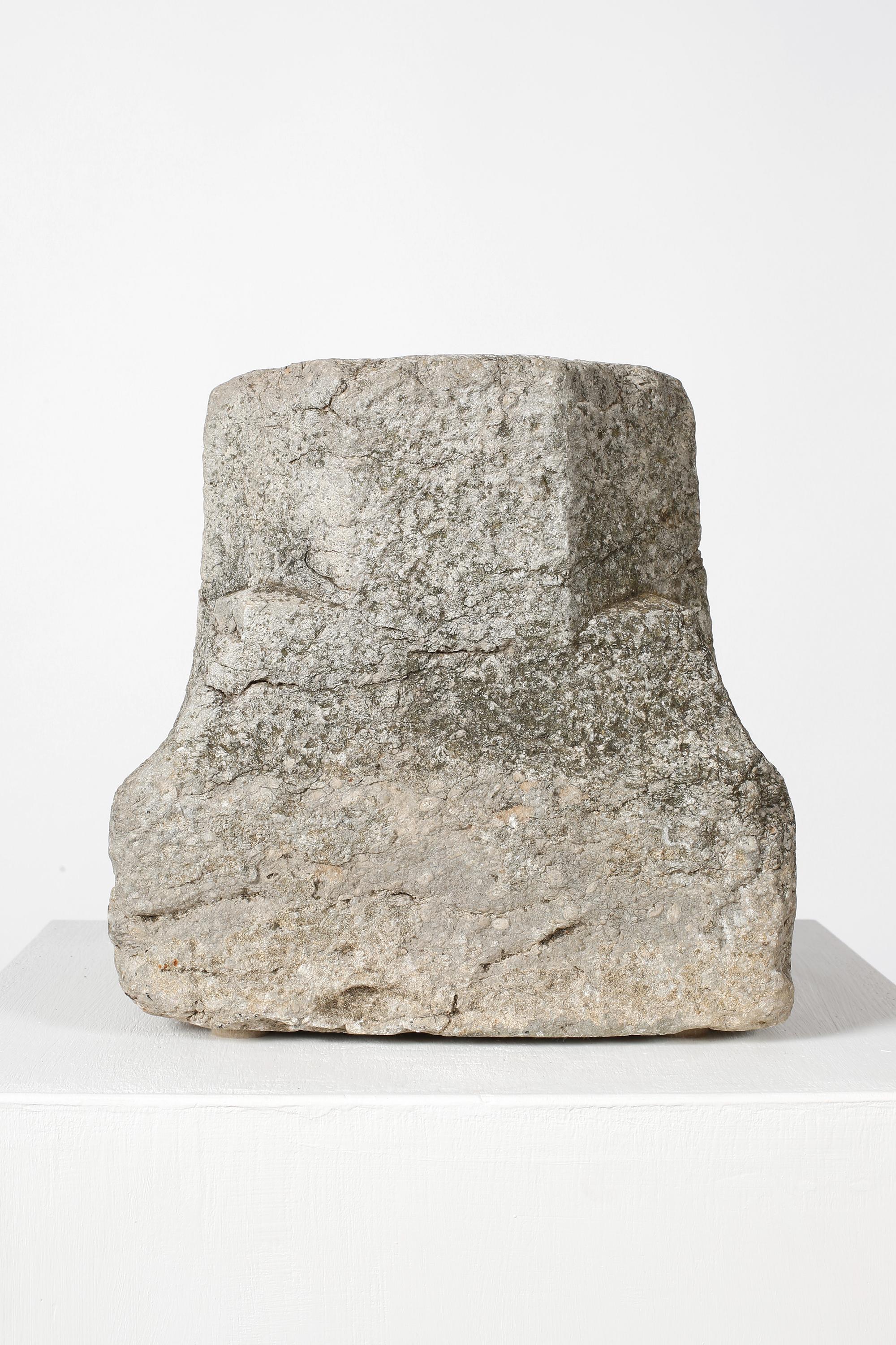 Carved Spanish 18th Century Wabi Sabi Catalan Stone Column Fragment For Sale