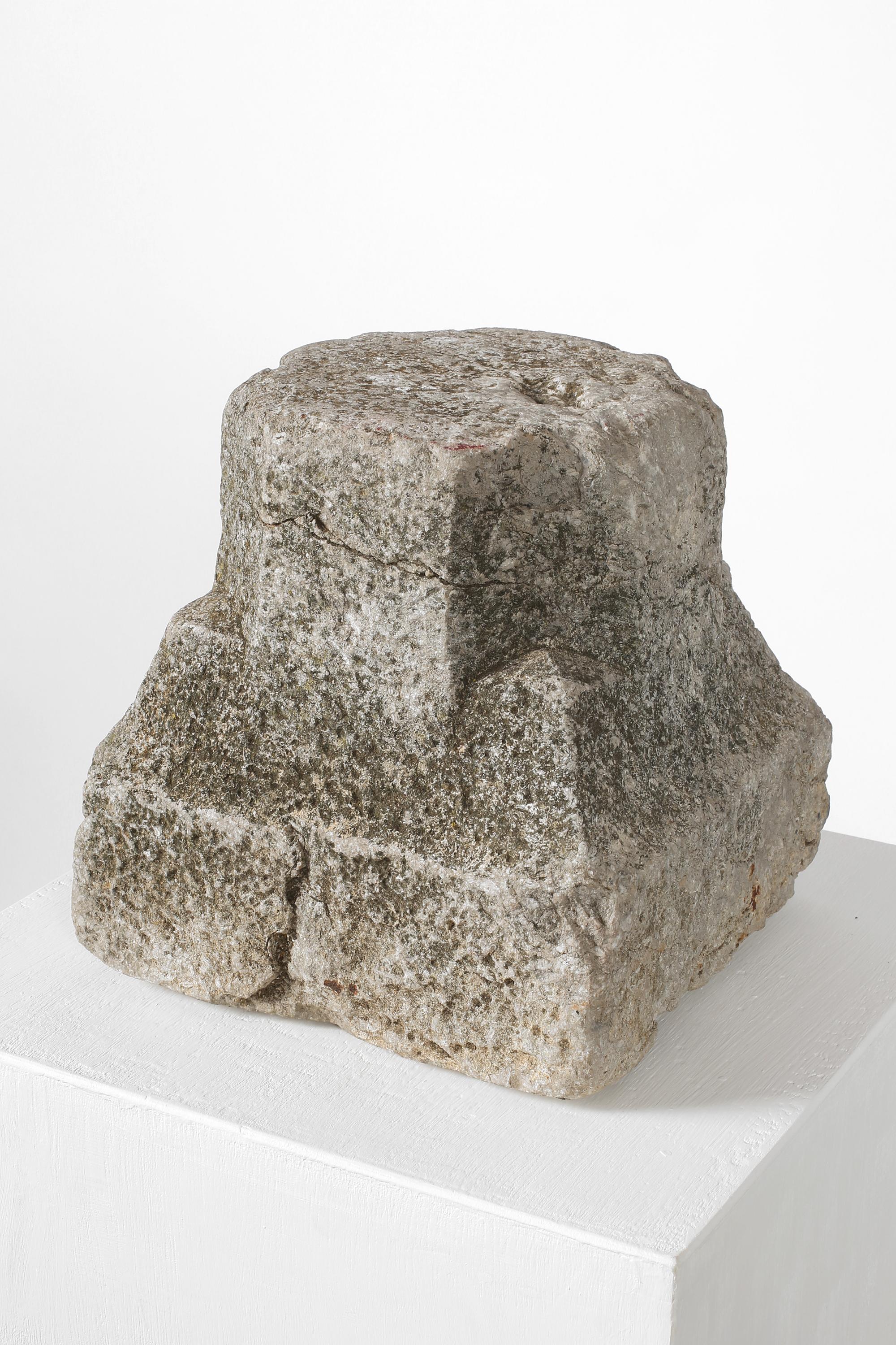 18th Century and Earlier Spanish 18th Century Wabi Sabi Catalan Stone Column Fragment For Sale