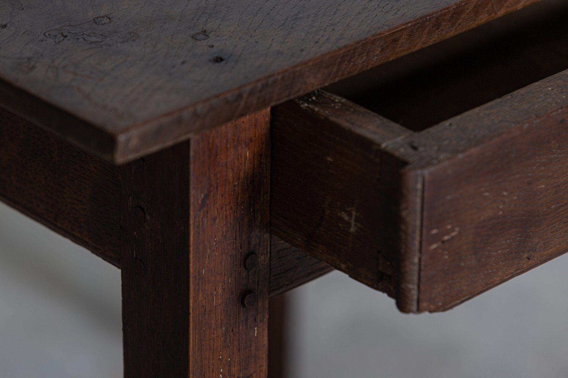 Spanish 18th C Provincial Oak Side Table For Sale 10
