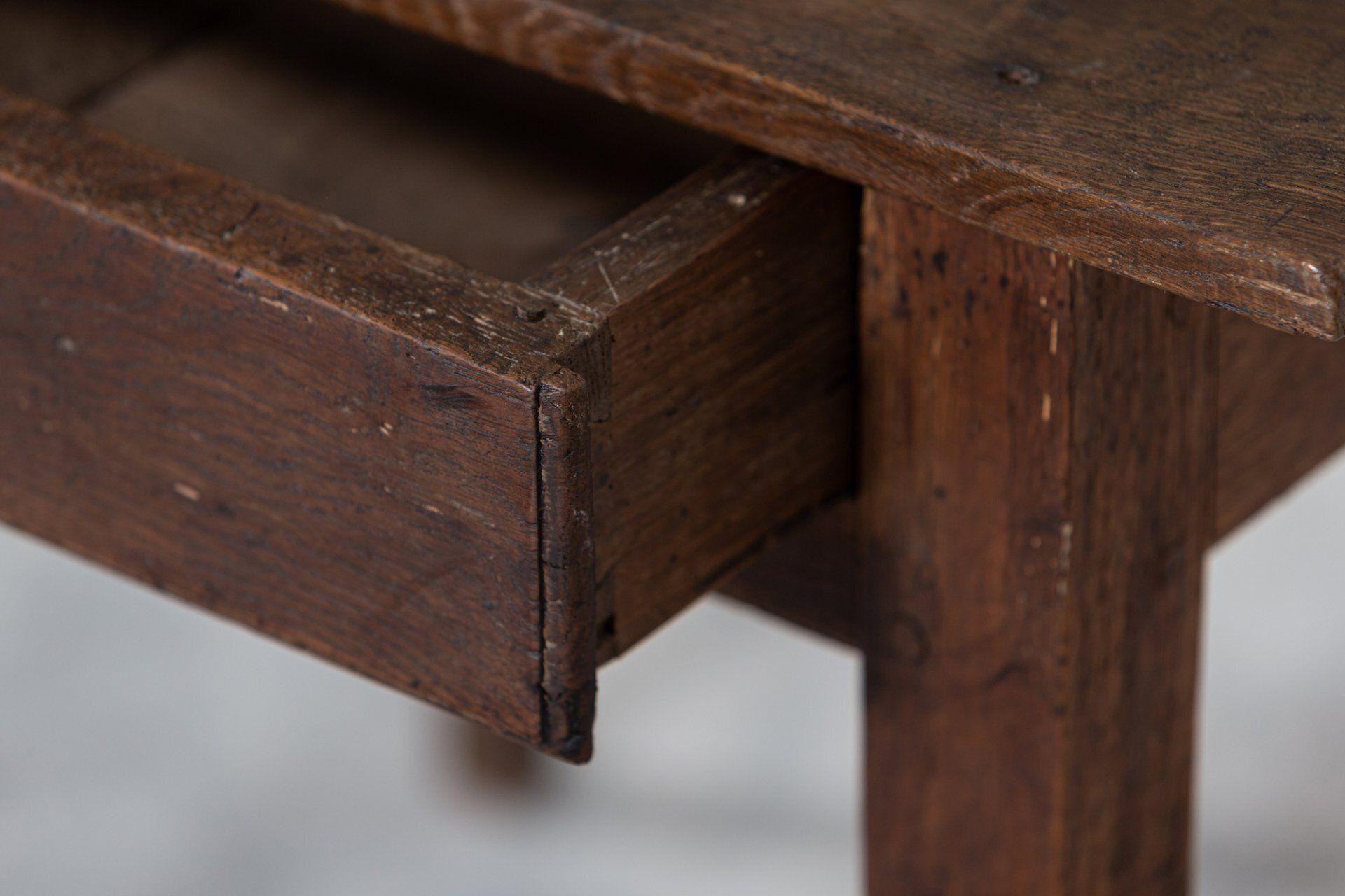 Spanish 18th C Provincial Oak Side Table For Sale 11