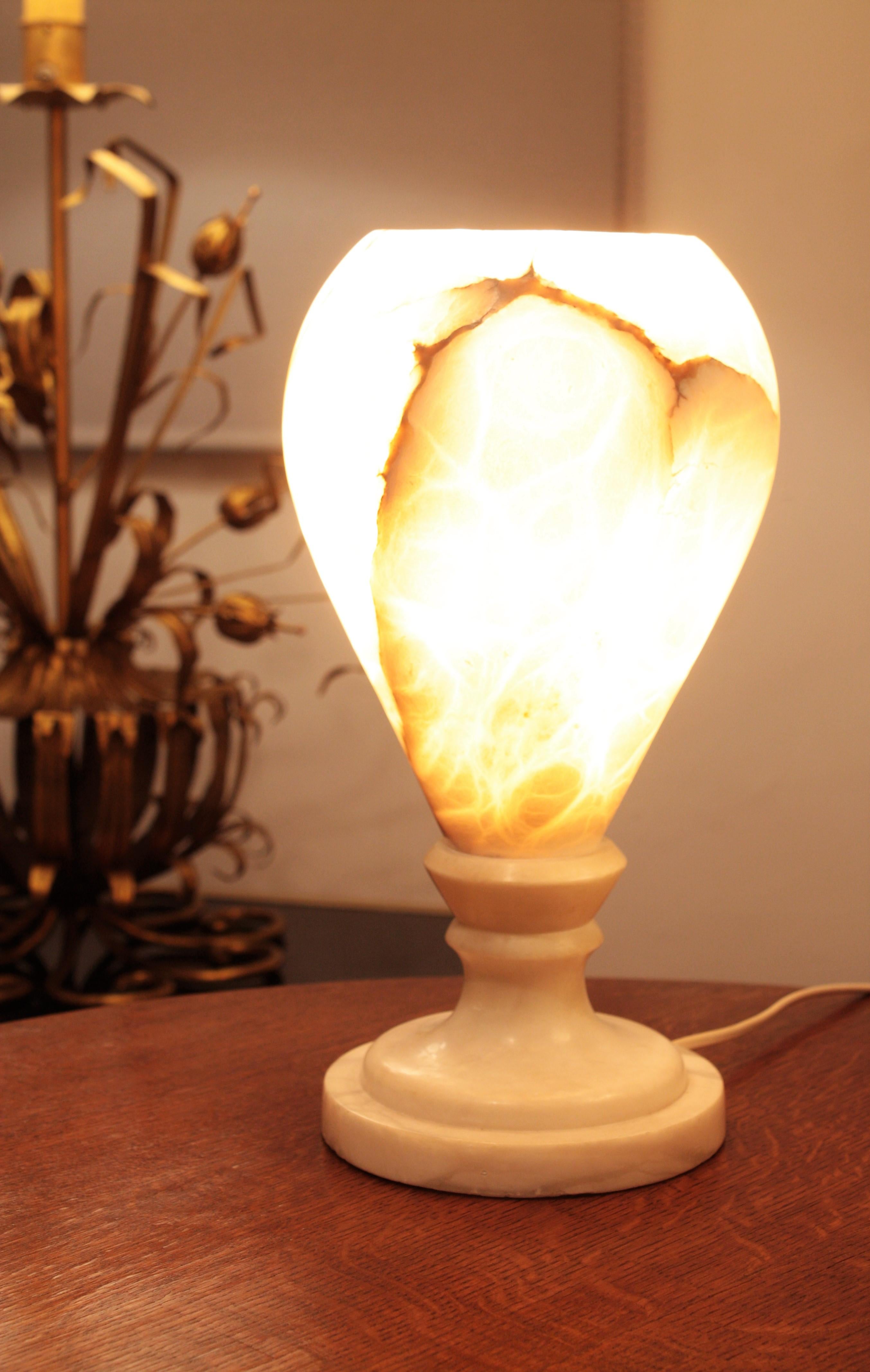 alabaster lamp vintage