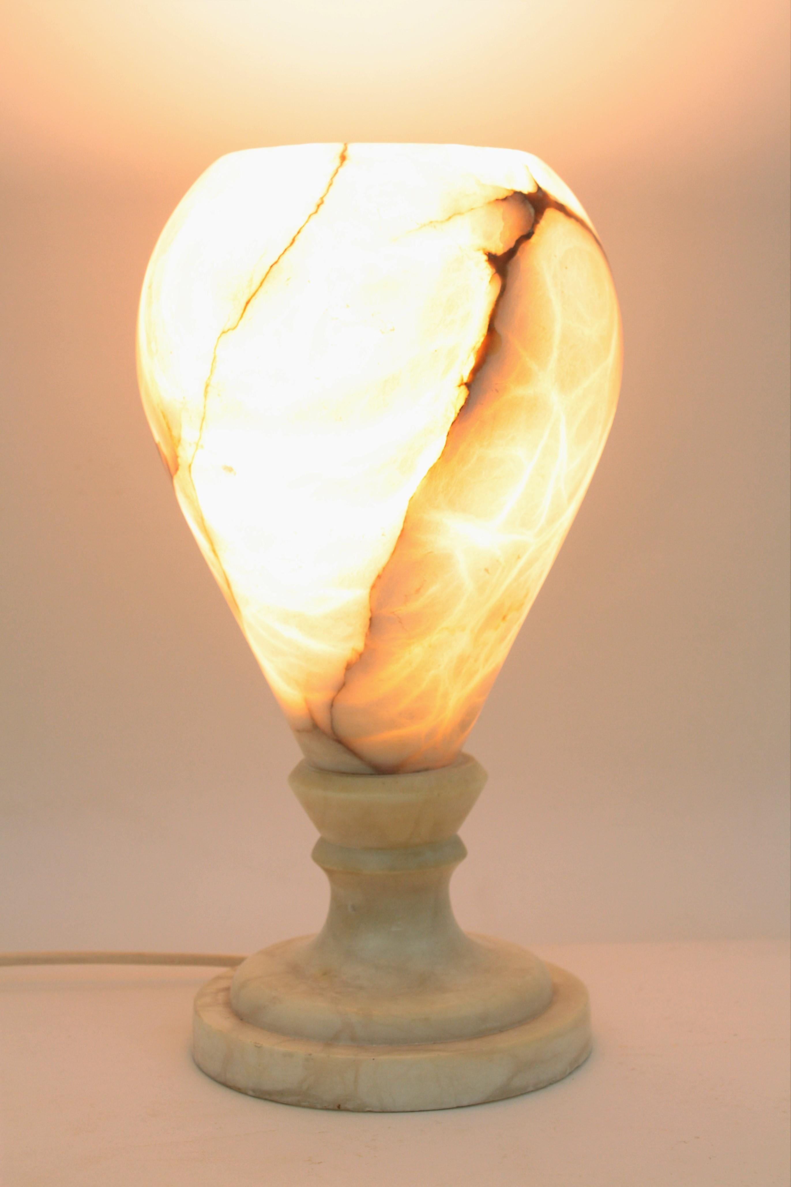 Art Deco Alabaster Urn Lamp