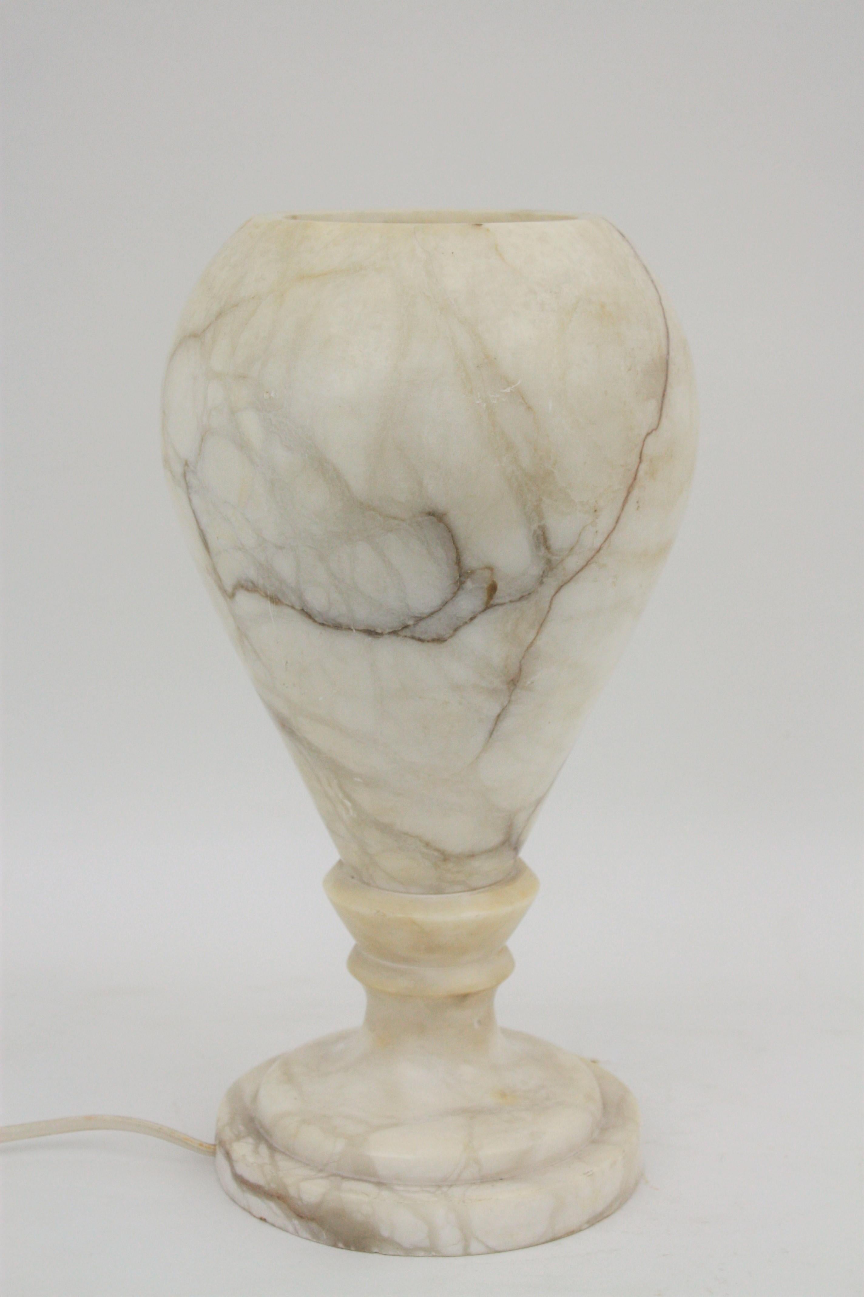 Mid-20th Century Alabaster Urn Lamp