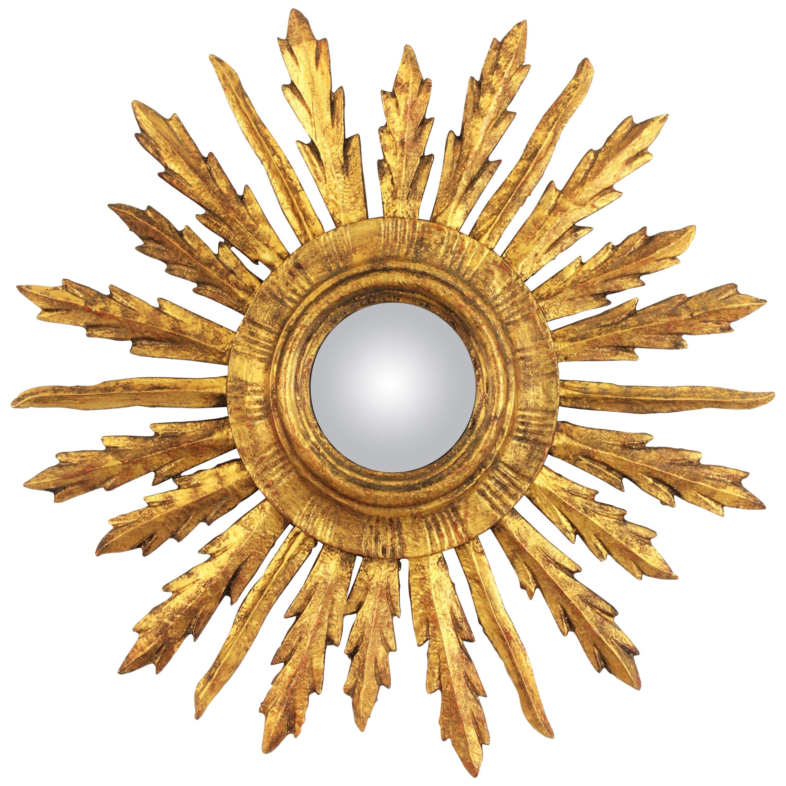 Davidson's Modern Convex Talisman Mirror, Finished in Distressed White