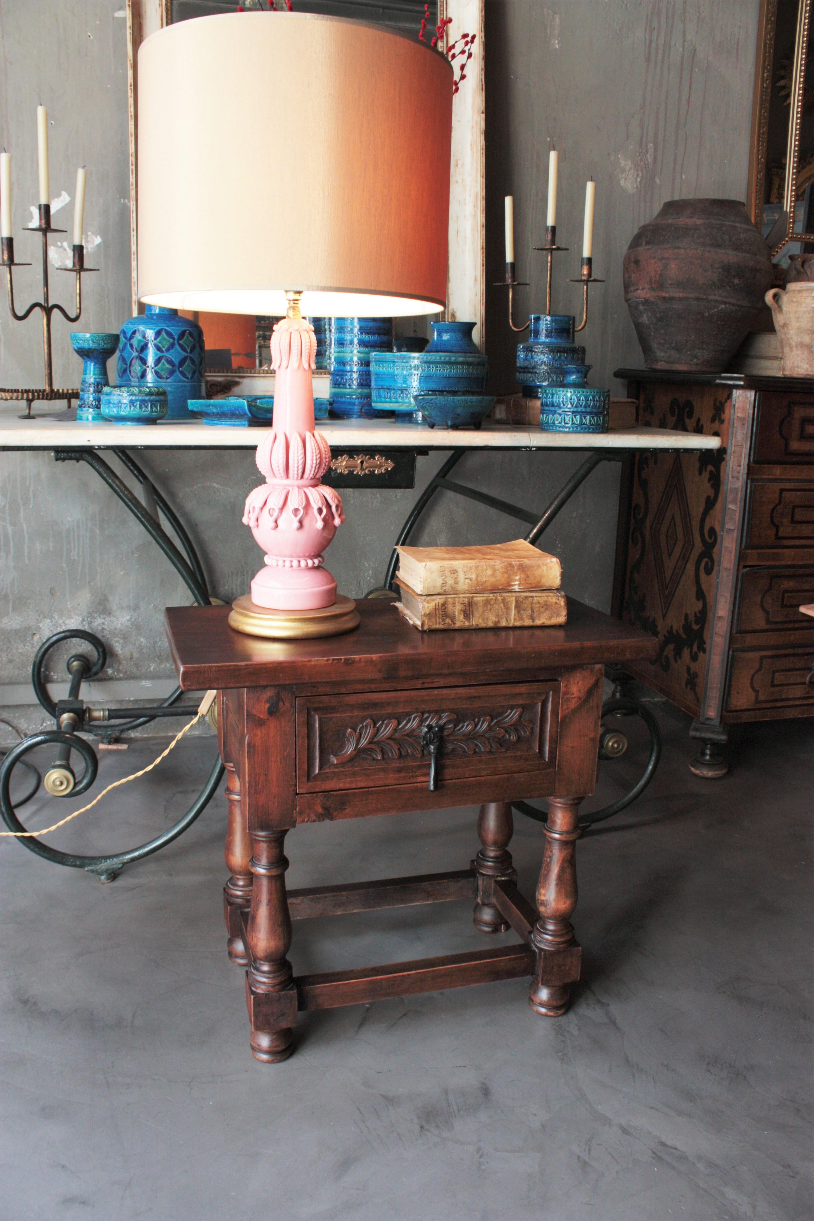 Spanish Colonial End Table / Side Table in Walnut, 1930s For Sale 6