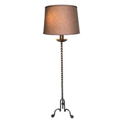 Lampadaire espagnol des années 1950 en fer noir