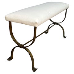 Spanish 1950s Gilt Iron Bench