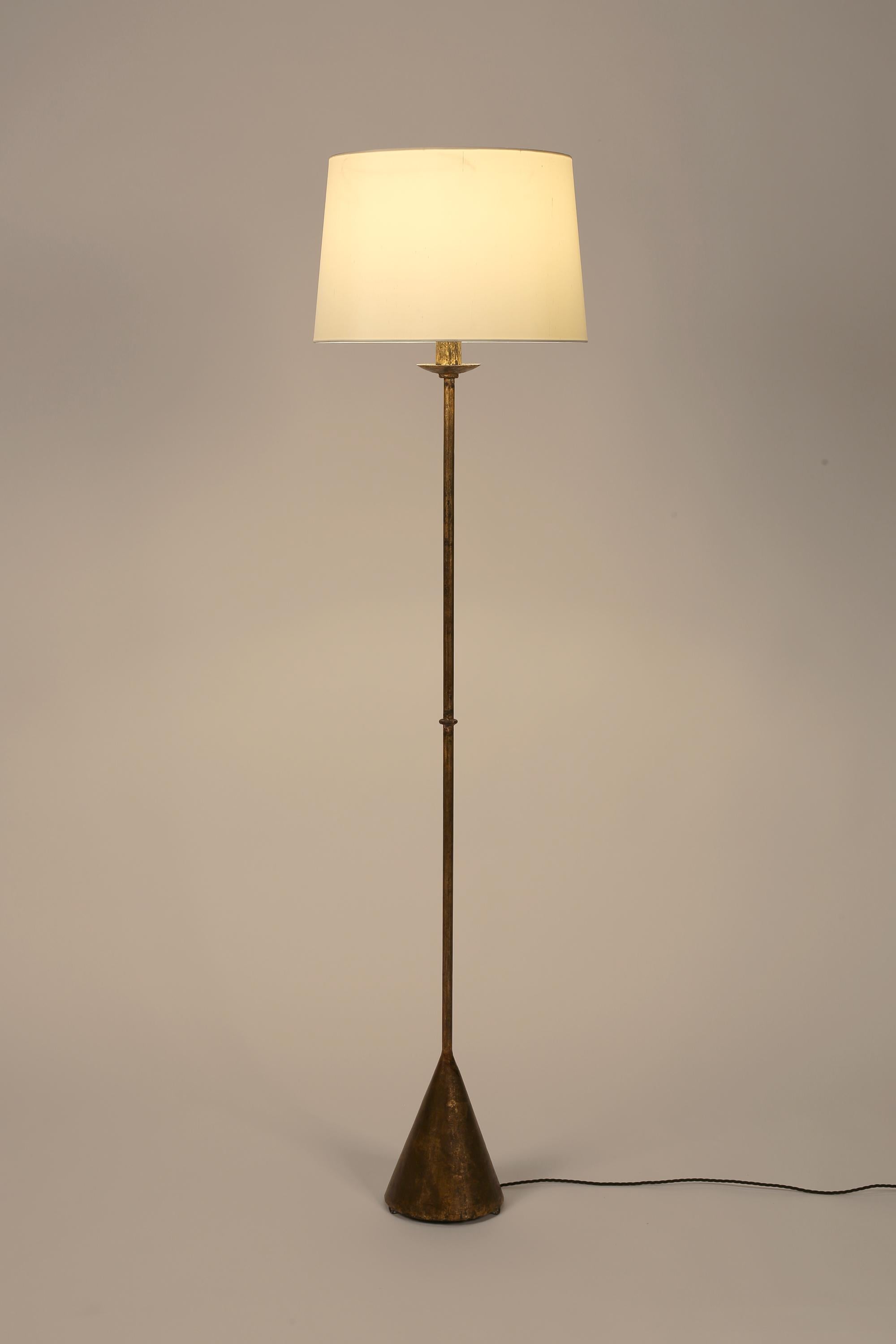 Spanish 1950s Gilt Iron Floor Lamp by Valenti In Good Condition In London, GB