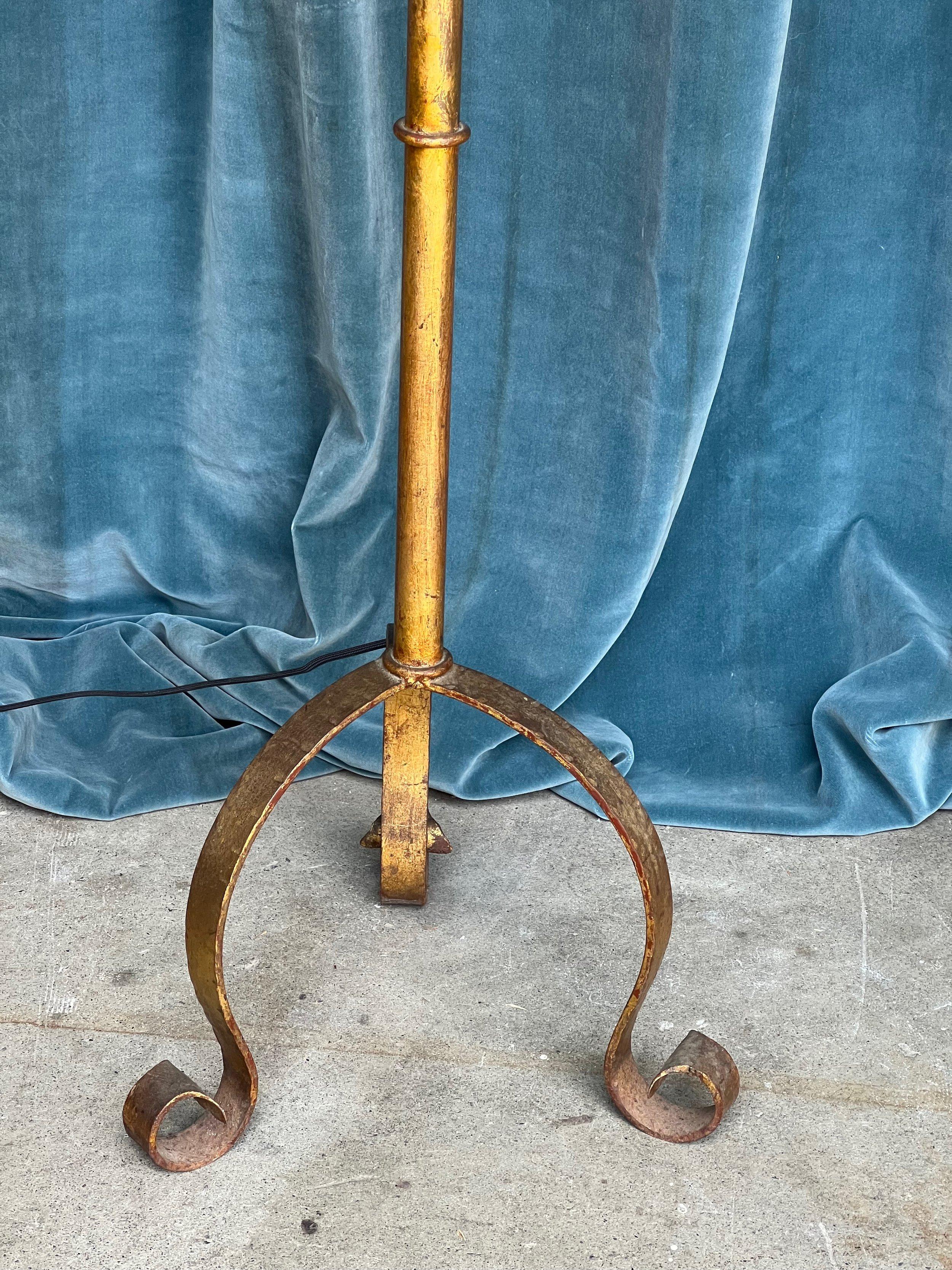 Spanish 1950s Gilt Iron Floor Lamp 6