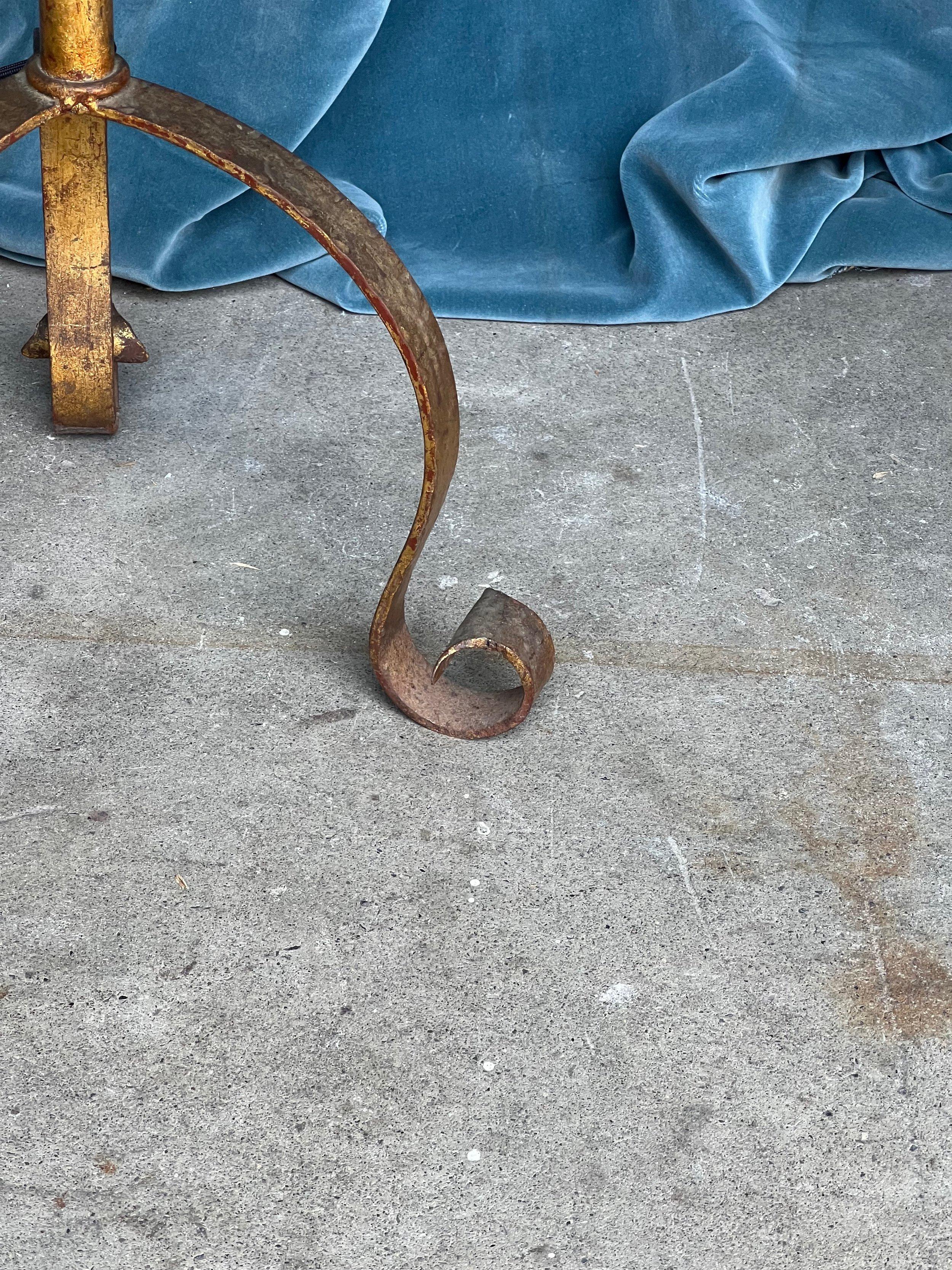 Spanish 1950s Gilt Iron Floor Lamp 7