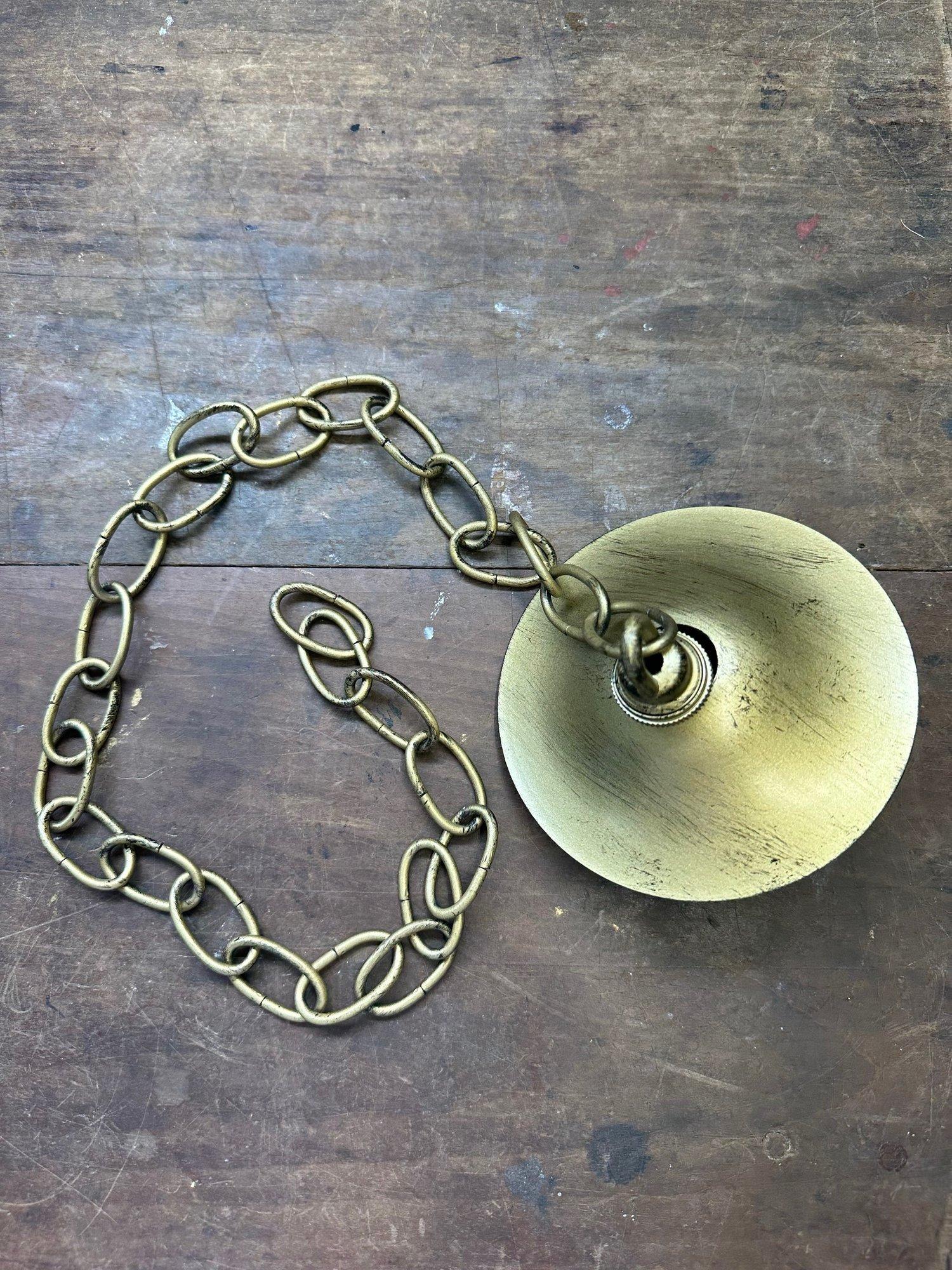 Spanish 1950s Gilt Metal Crown Ceiling Fixture 9