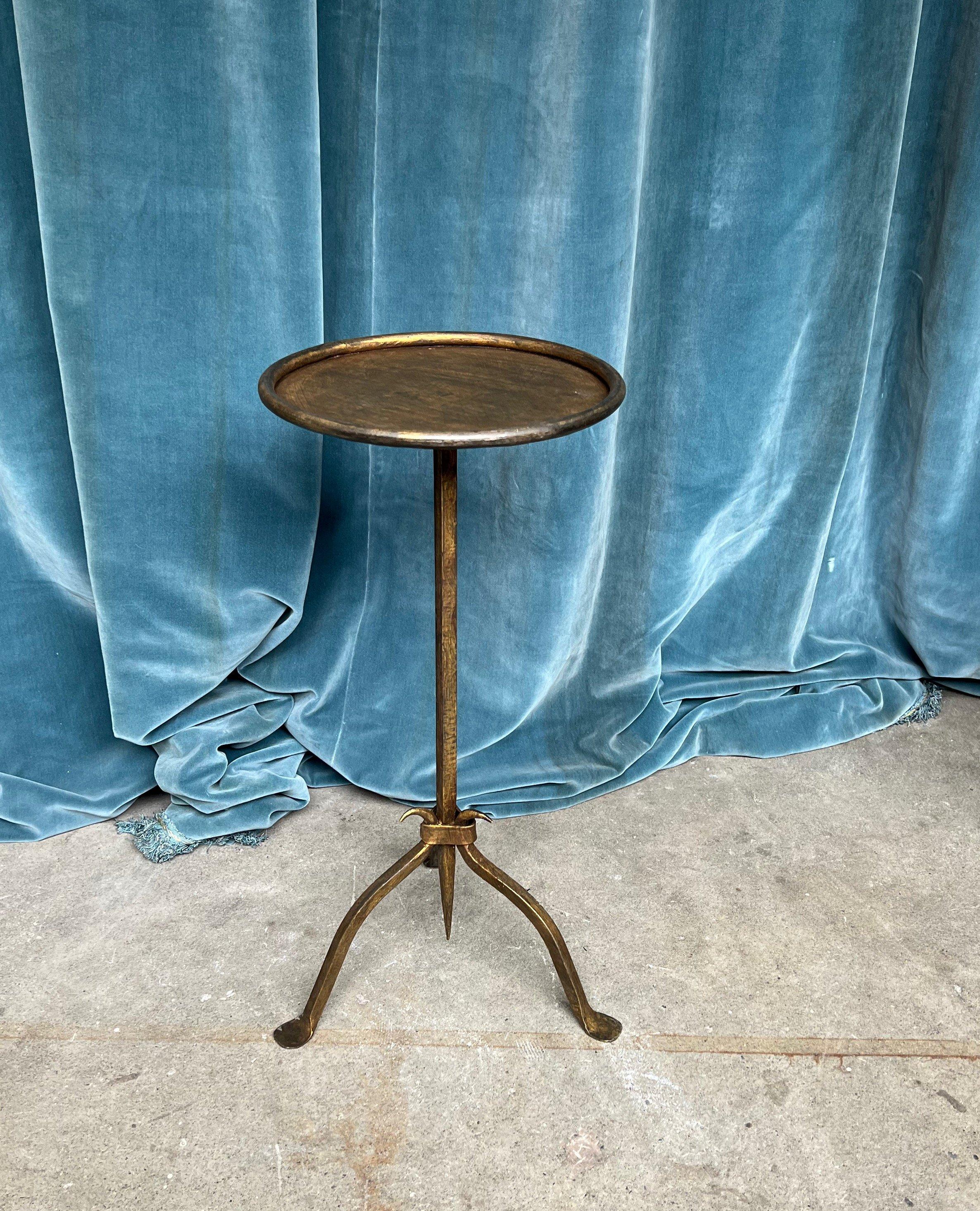 Spanish 1950s Gilt Metal Drinks Table In Good Condition In Buchanan, NY