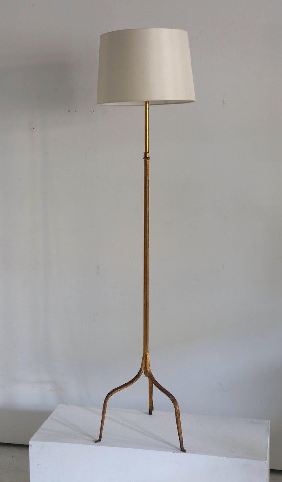 Metal Spanish 1950s Gilt Standard Lamps.  For Sale