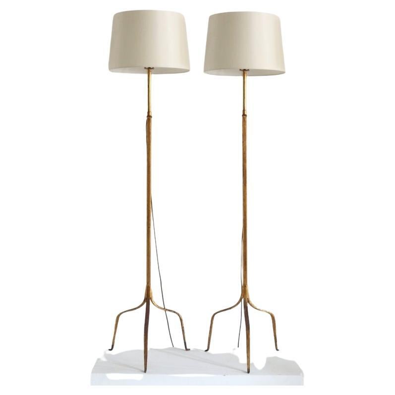 Robert “Mouseman” Thompson Octagonal Oak Standard Lamp, England, circa