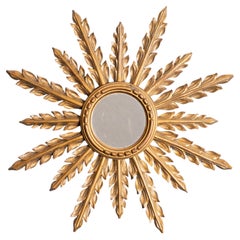 Spanish 1950's Giltwood Sun Mirror
